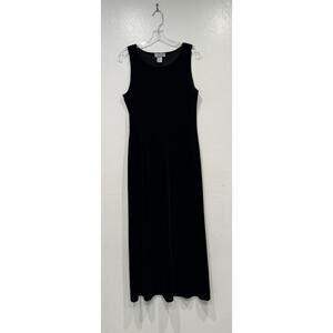 Vintage JW Treci 90s Black Velvet Maxi Dress Women’s Size 12 Sleeveless Evening